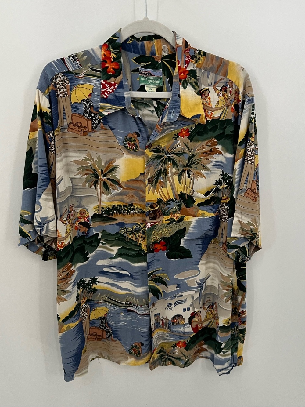 Vintage Reyn Spooner Honolulu Clipper Tropical Hawaiian Shirt